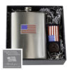 Salisbury American Flag Flask and Fob Gift Set