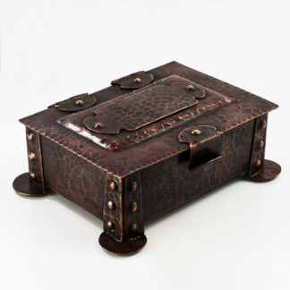 copper box with hinged lid