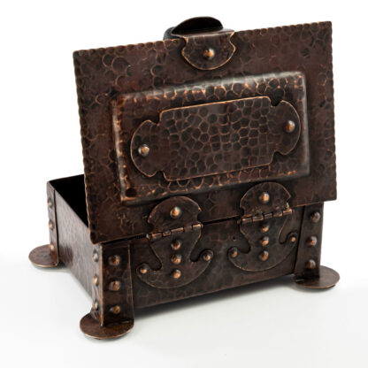 copper box with hinged lid