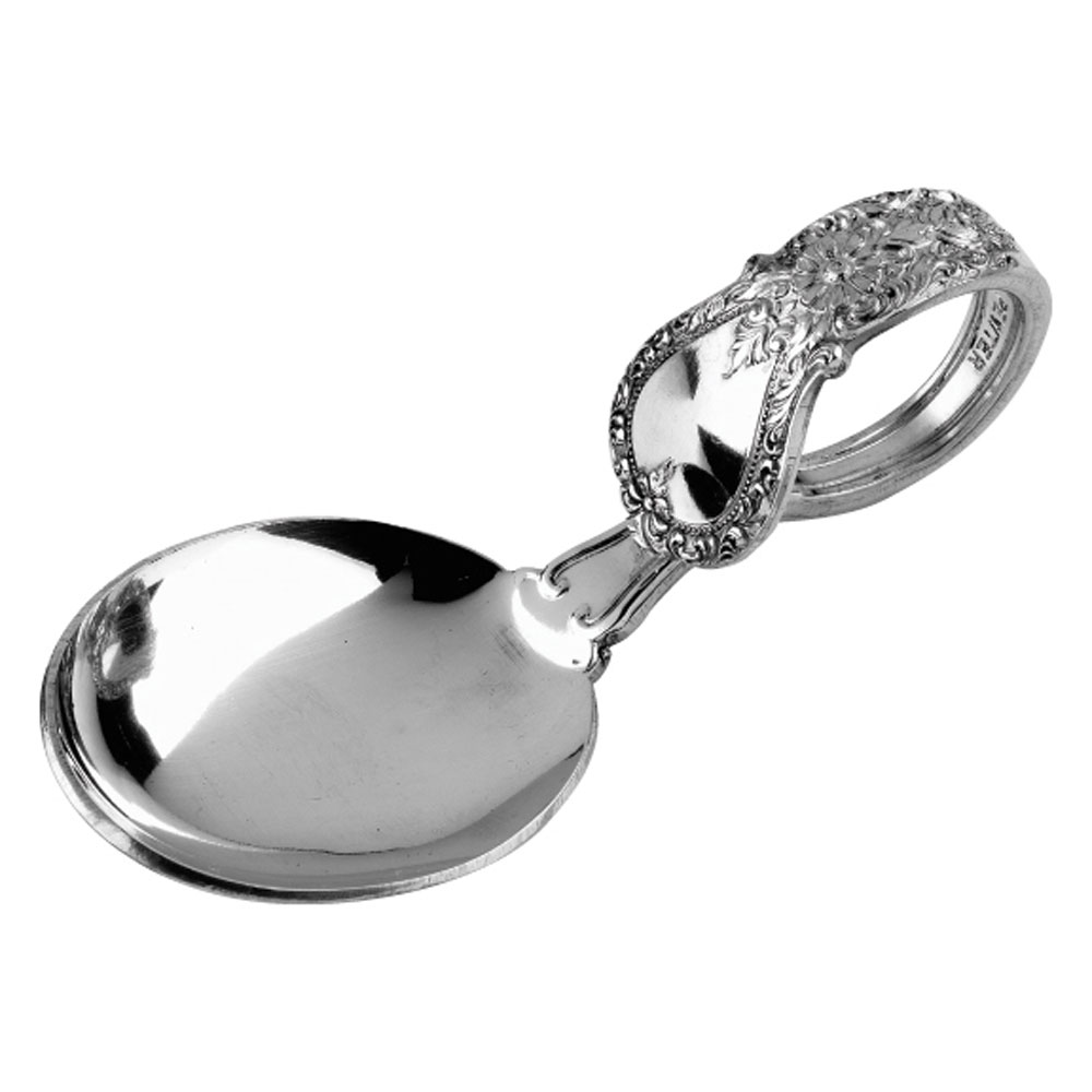 Baby Bent Pewter Spoon  Curved Handle Baby Feeding Spoons