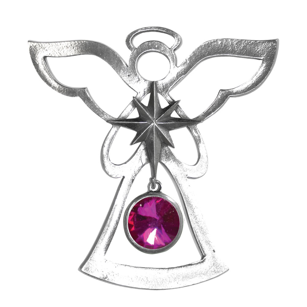 Birthstone Angel Ornament (October/Pink Tourmaline)