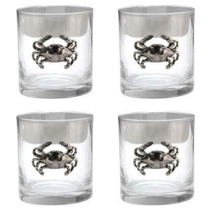 Blue Crab Old Fashioned set of 4