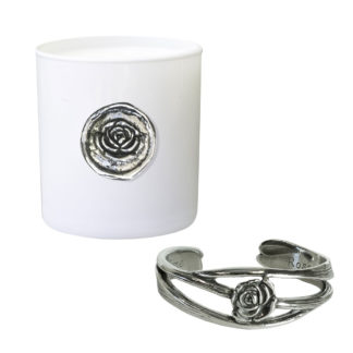 June Candle & Bracelet Gift Set - Rose